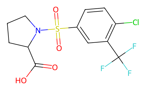 ((4-Chloro-3-(trifluoromethyl)phenyl)sulfonyl)proline 1009684-43-8